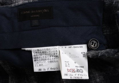 COMME des GARCONS HOMME Shadow Check Mixed Navy Gray Pants Size S