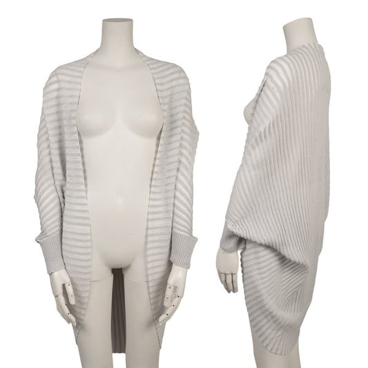 ISSEY MIYAKE Border Knit Blended Bolero Cardigan Gray Size 2