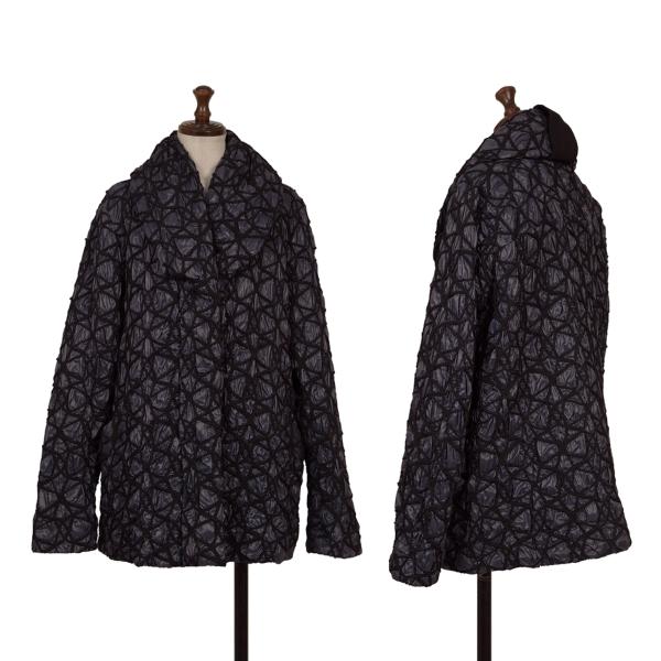 ISSEY MIYAKE 09AW Embroidered Quilted Jacket Purple Size 2