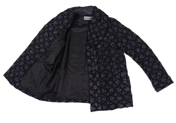ISSEY MIYAKE 09AW Embroidered Quilted Jacket Purple Size 2