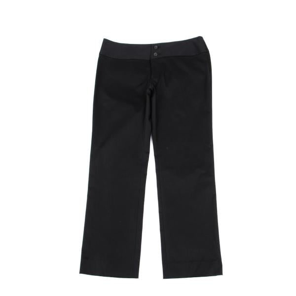 ISSEY MIYAKE Cotton Stretch Straight Pants Black Size 2