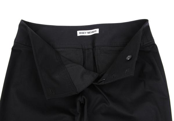 ISSEY MIYAKE Cotton Stretch Straight Pants Black Size 2