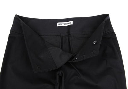 ISSEY MIYAKE Cotton Stretch Straight Pants Black Size 2