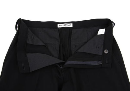 ISSEY MIYAKE Wool Stretch Center Press Pants Black Size 2