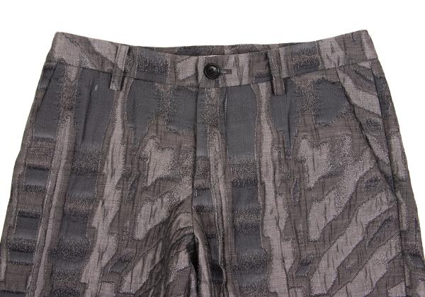 ISSEY MIYAKE Nylon Blend Lame Jacquard Pants Gray Size 2