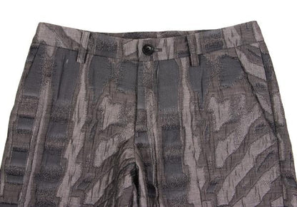 ISSEY MIYAKE Nylon Blend Lame Jacquard Pants Gray Size 2