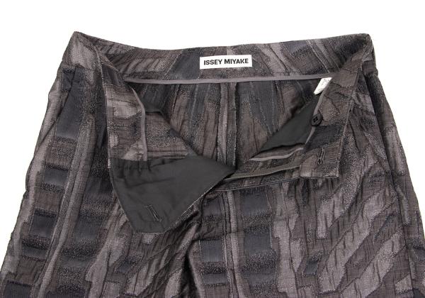ISSEY MIYAKE Nylon Blend Lame Jacquard Pants Gray Size 2