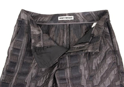 ISSEY MIYAKE Nylon Blend Lame Jacquard Pants Gray Size 2