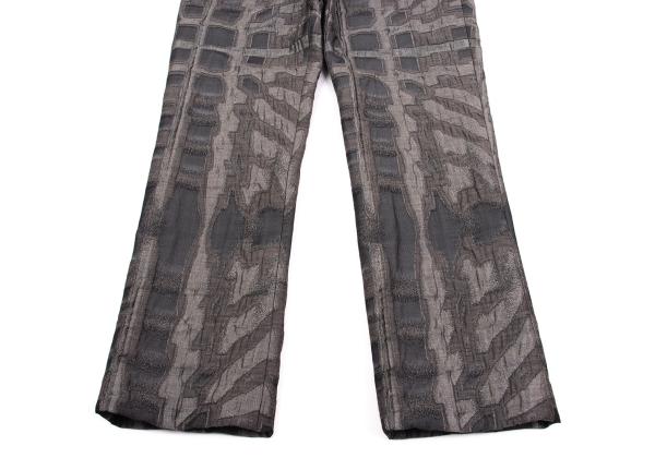 ISSEY MIYAKE Nylon Blend Lame Jacquard Pants Gray Size 2