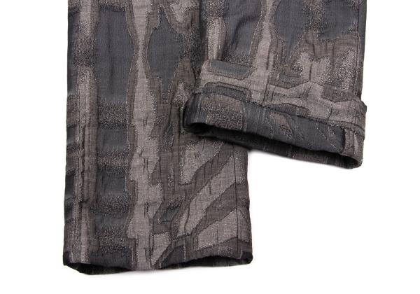 ISSEY MIYAKE Nylon Blend Lame Jacquard Pants Gray Size 2