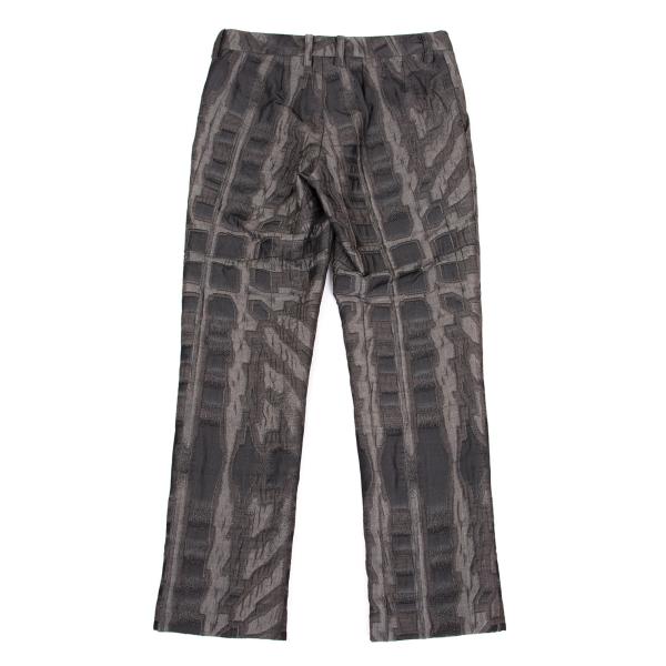 ISSEY MIYAKE Nylon Blend Lame Jacquard Pants Gray Size 2