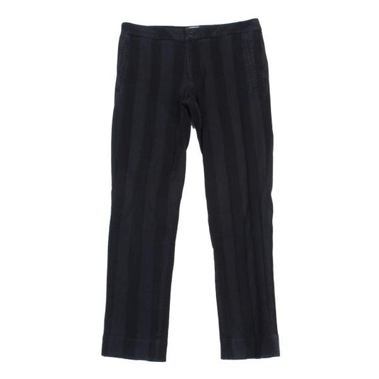ISSEY MIYAKE FETE Cotton Stripe Stretch Pants Navy Size 2