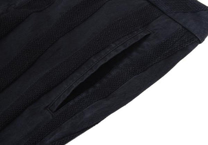 ISSEY MIYAKE FETE Cotton Stripe Stretch Pants Navy Size 2