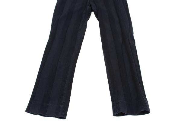 ISSEY MIYAKE FETE Cotton Stripe Stretch Pants Navy Size 2