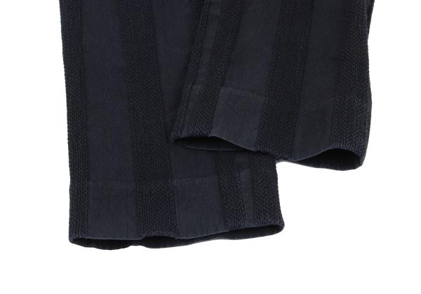 ISSEY MIYAKE FETE Cotton Stripe Stretch Pants Navy Size 2