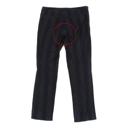 ISSEY MIYAKE FETE Cotton Stripe Stretch Pants Navy Size 2