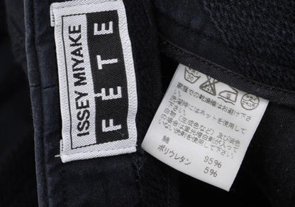 ISSEY MIYAKE FETE Cotton Stripe Stretch Pants Navy Size 2
