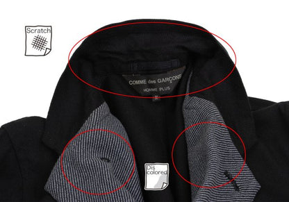 COMME des GARCONS HOMME PLUS Tweed Panel Blazer Black Size M