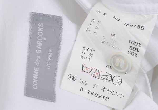 COMME des GARCONS HOMME Velour Placket Shirt White Size M