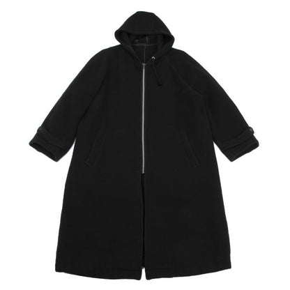COMME des GARCONS HOMME Wool Cotton Hooded Coat Black Size M