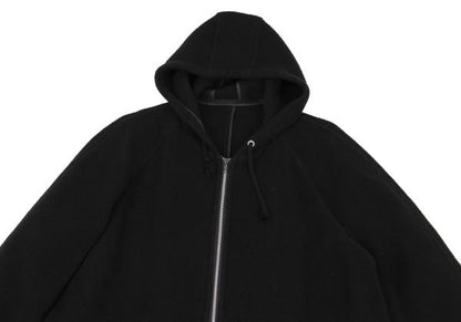 COMME des GARCONS HOMME Wool Cotton Hooded Coat Black Size M