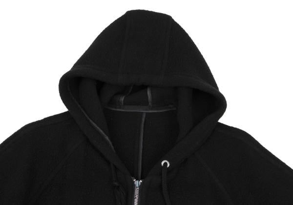 COMME des GARCONS HOMME Wool Cotton Hooded Coat Black Size M