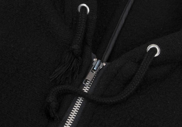 COMME des GARCONS HOMME Wool Cotton Hooded Coat Black Size M