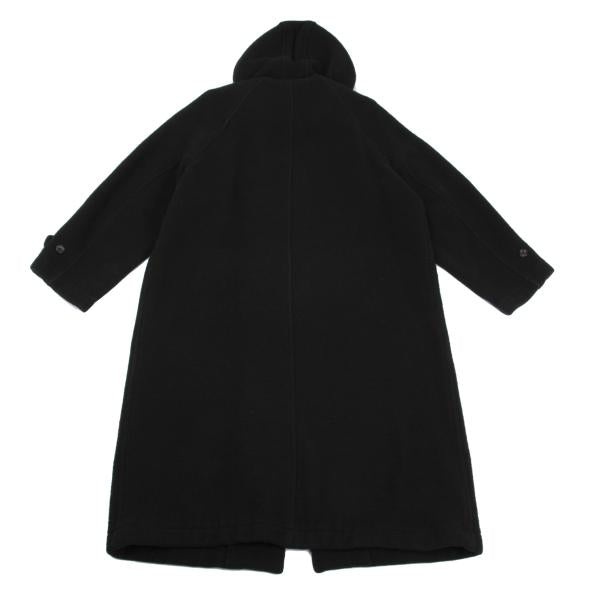 COMME des GARCONS HOMME Wool Cotton Hooded Coat Black Size M