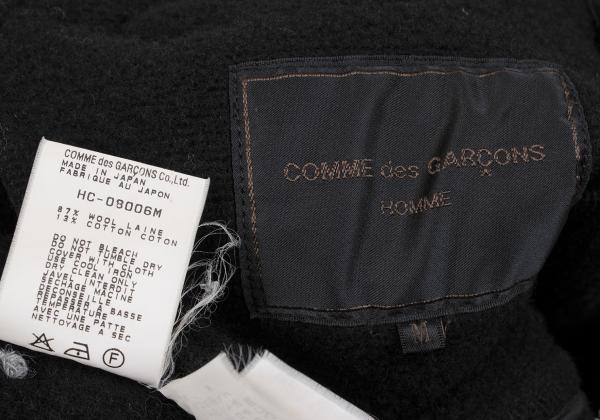 COMME des GARCONS HOMME Wool Cotton Hooded Coat Black Size M