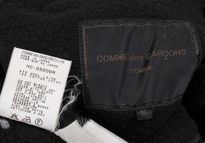 COMME des GARCONS HOMME Wool Cotton Hooded Coat Black Size M