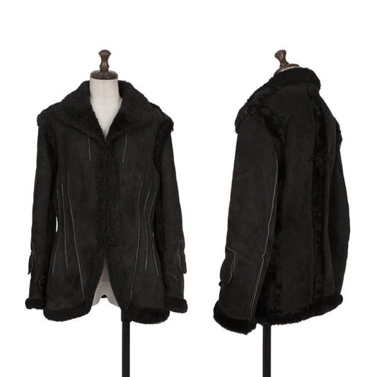 Yohji Yamamoto FEMME Outseam Mouton Jacket Black Size S