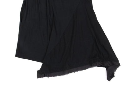Y's Mixed Material Frill Sleeveless Tunic Black Blouse Size 2