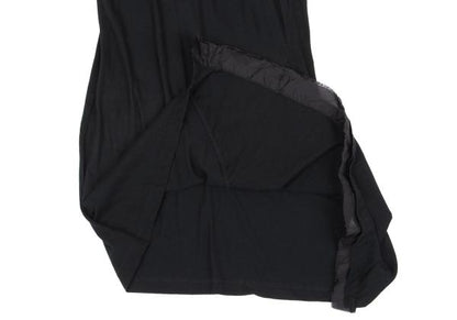 Y's Mixed Material Frill Sleeveless Tunic Black Blouse Size 2