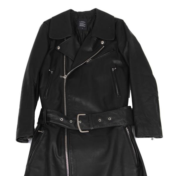 LIMI feu Quilted Lining Leather Riders Coat Black Size XS