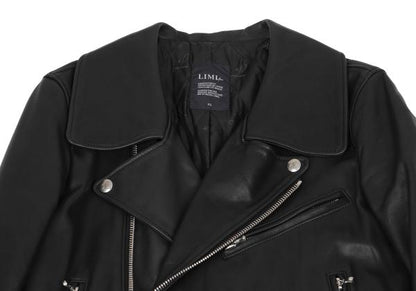LIMI feu Quilted Lining Leather Riders Coat Black Size XS