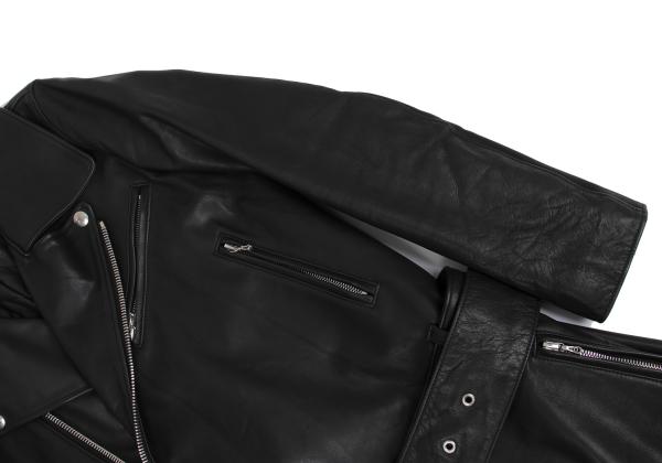 LIMI feu Quilted Lining Leather Riders Coat Black Size XS
