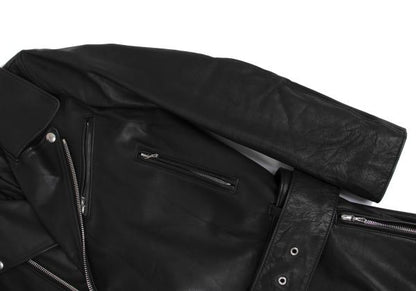 LIMI feu Quilted Lining Leather Riders Coat Black Size XS