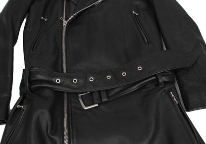 LIMI feu Quilted Lining Leather Riders Coat Black Size XS