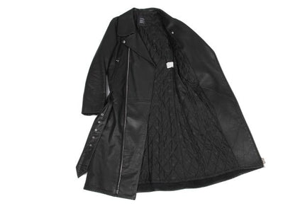 LIMI feu Quilted Lining Leather Riders Coat Black Size XS