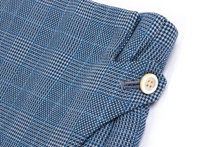 COMME des GARCONS Wool Check Pleated Wrap Light Blue Skirt Size S