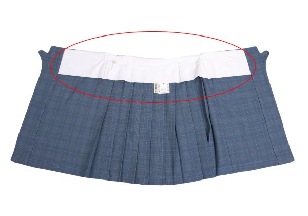 COMME des GARCONS Wool Check Pleated Wrap Light Blue Skirt Size S