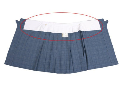 COMME des GARCONS Wool Check Pleated Wrap Light Blue Skirt Size S