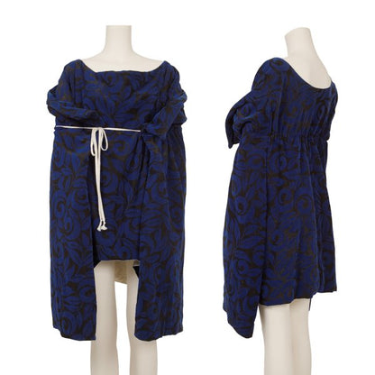 COMME des GARCONS 96AW Botanical Flock Blouse Blue Size L