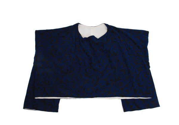 COMME des GARCONS 96AW Botanical Flock Blouse Blue Size L