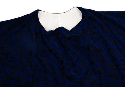COMME des GARCONS 96AW Botanical Flock Blouse Blue Size L