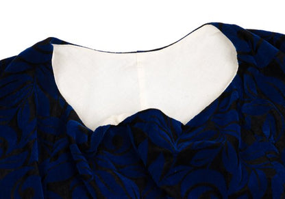 COMME des GARCONS 96AW Botanical Flock Blouse Blue Size L