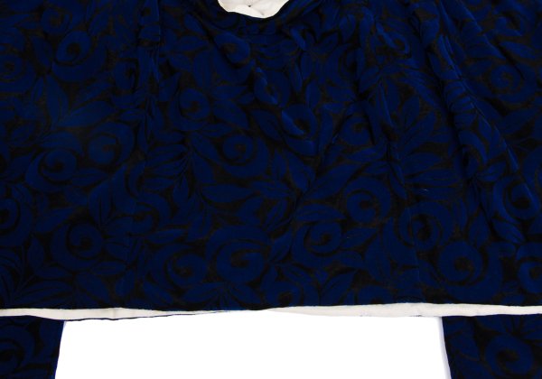 COMME des GARCONS 96AW Botanical Flock Blouse Blue Size L