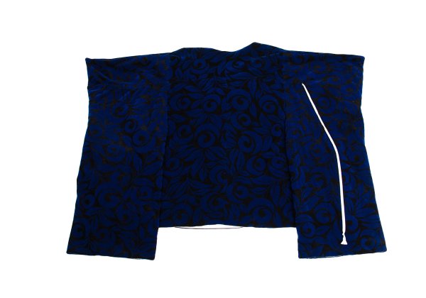COMME des GARCONS 96AW Botanical Flock Blouse Blue Size L