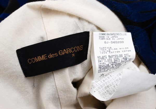COMME des GARCONS 96AW Botanical Flock Blouse Blue Size L