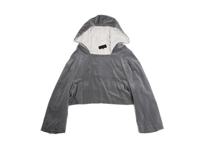COMME des GARCONS 96AW Velvet Square Neck Hoodie Gray Size M